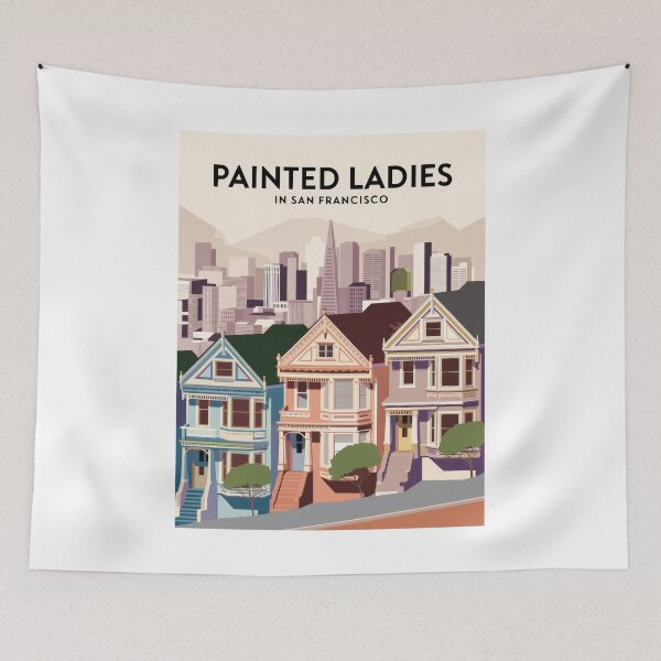 Item preview, Vintage travel poster Painted Ladies – Retro San Francisco design with skyline designed and sold by pod24.