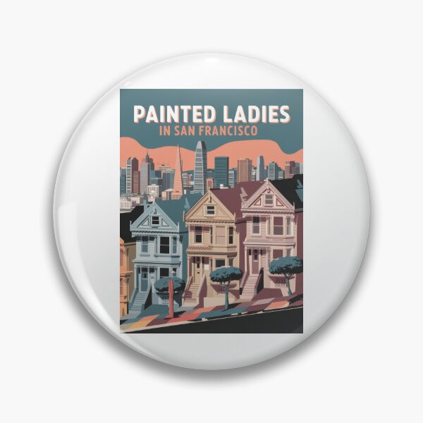 Item preview, Vintage Travel Poster Painted Ladies – Retro San Francisco Skyline & Architecture designed and sold by pod24.