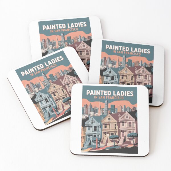 Item preview, Vintage Travel Poster Painted Ladies – Retro San Francisco Skyline & Architecture designed and sold by pod24.