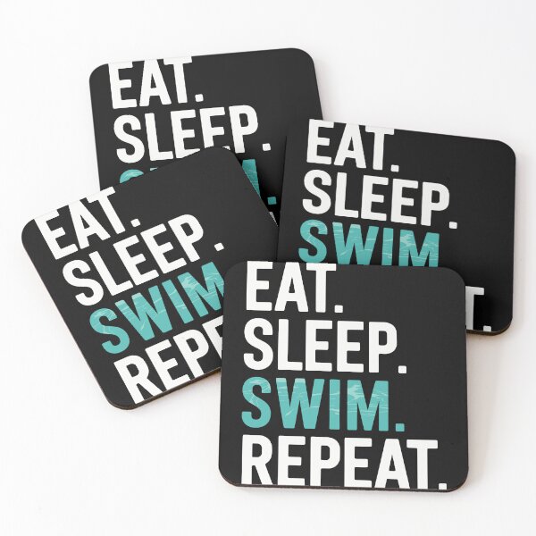 Item preview, Eat Sleep Swim Repeat Funny Quote designed and sold by InsanseCreation.