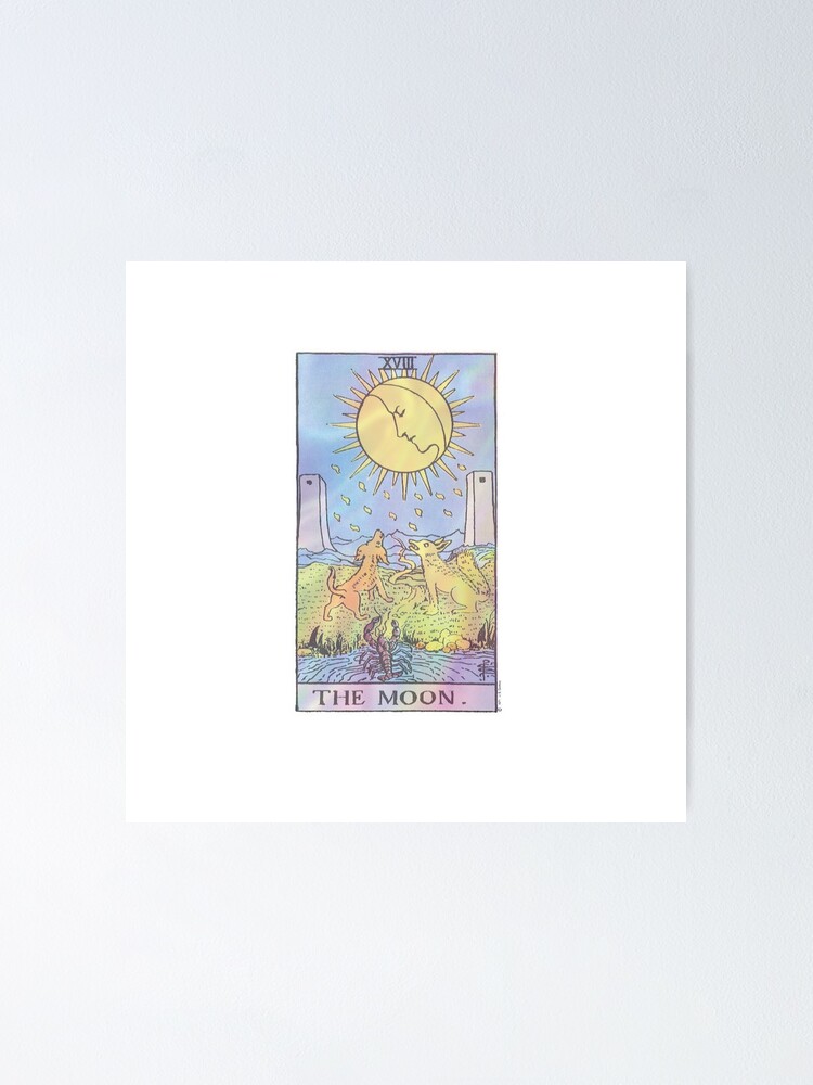 Tarot Card The Moon Holographic" Poster for Sale by amearnest | Redbubble