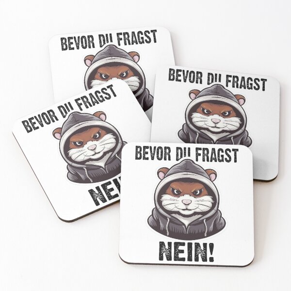 Item preview, Bevor Du Fragst Nein - Wütender cooler Hamster  - lustiges Zitat  designed and sold by Smix Pixels.