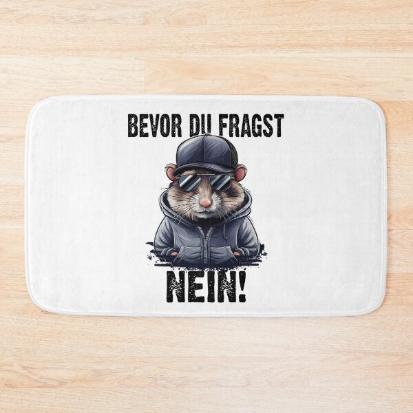Item preview, Bevor Du Fragst Nein - Wütender cooler Hamster  - lustiges Zitat  designed and sold by Smix Pixels.