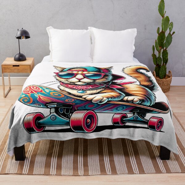 Item preview, Cool Skateboarding Cat in Street Style Art designed and sold by DrawHandArt.