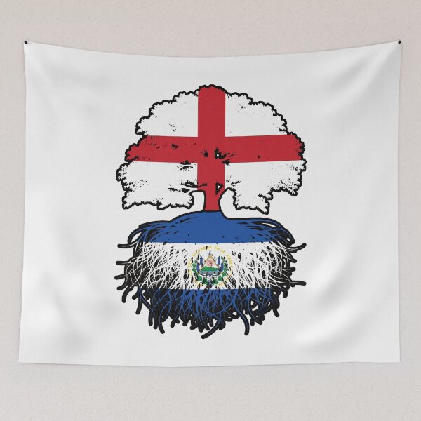 Item preview, El Salvador Salvadoran English England Tree Roots Flag designed and sold by FlagX.