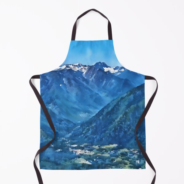 Aperçu de l'œuvre Les montagnes Cascade de Leavenworth (aquarelle) créée et vendue par flyscenicair.