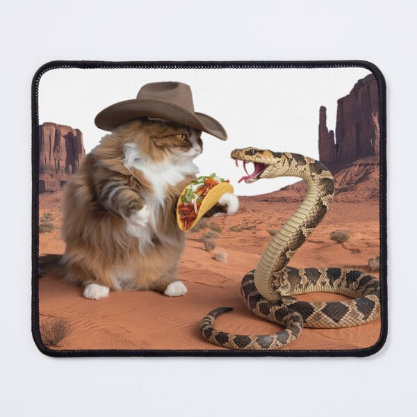 Item preview, Taco-slinging Cowboy Cat designed and sold by ChonkingHazard.