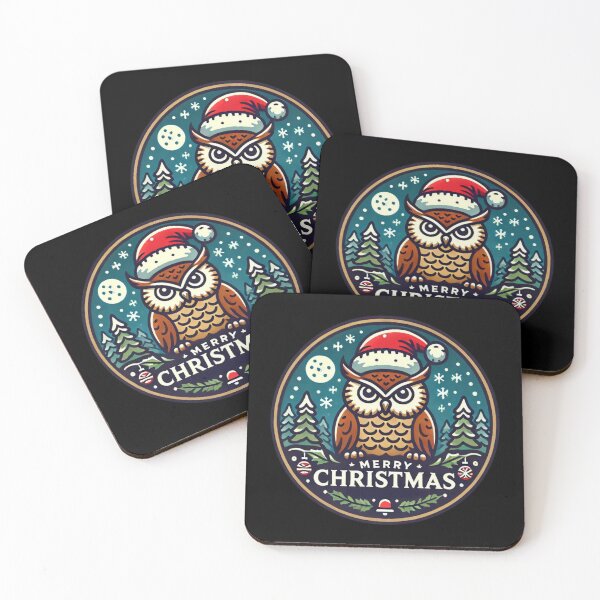 Item preview, Merry Christmas Owl - Decor and Gift designed and sold by Psycho-Crazy.