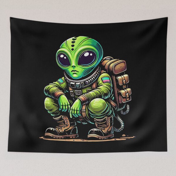 Item preview, Alien Explorer Illustration | Futuristic Sci-Fi Character Artwork designed and sold by DrawHandArt.