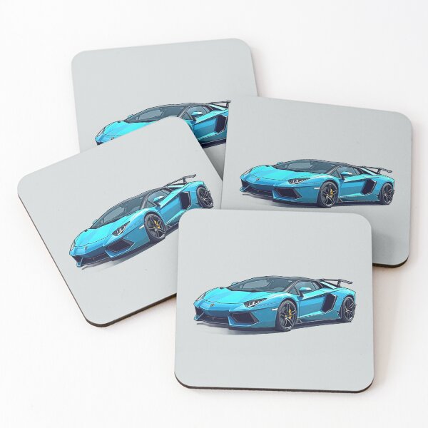 Item preview, Lambo lines cyan silhouette comic style illustration designed and sold by kahida.