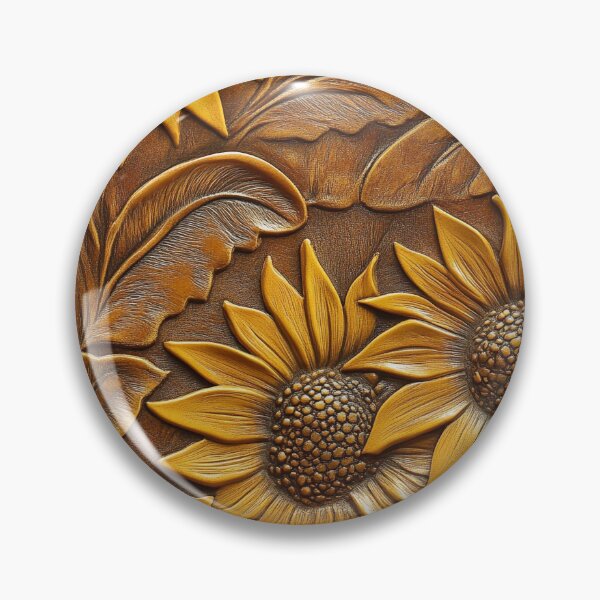 Item preview, Sunflower Tooled Leather  designed and sold by ColorFlowArt.