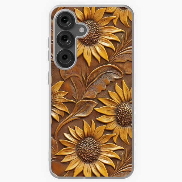Item preview, Sunflower Tooled Leather  designed and sold by ColorFlowArt.