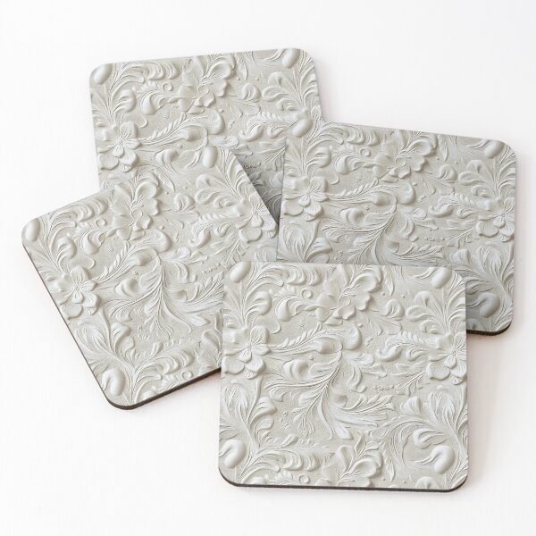 Item preview, White Tooled Leather  designed and sold by ColorFlowArt.