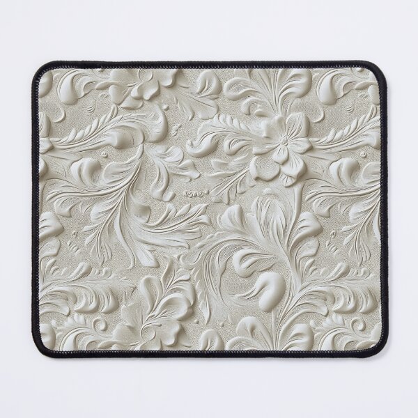Item preview, White Tooled Leather designed and sold by ColorFlowArt.