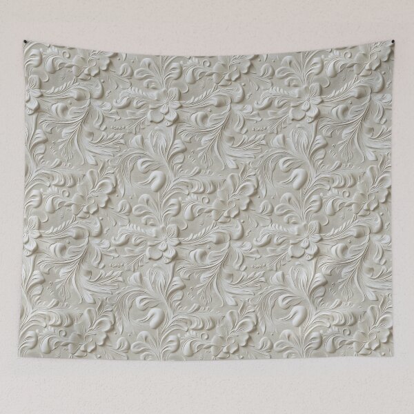 Item preview, White Tooled Leather  designed and sold by ColorFlowArt.