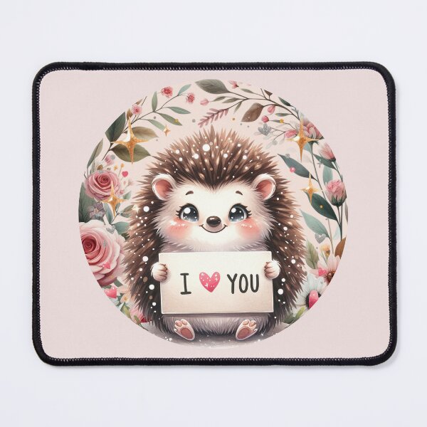 Item preview, Adorable Hedgehog Holding I LOVE YOU Sign. designed and sold by JoseFrancese.