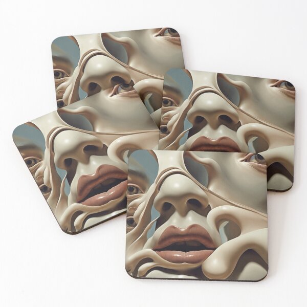 Item preview, Facets: Surrealist Art Face with Fluid, Dissipated Features designed and sold by NickWhittleArt.