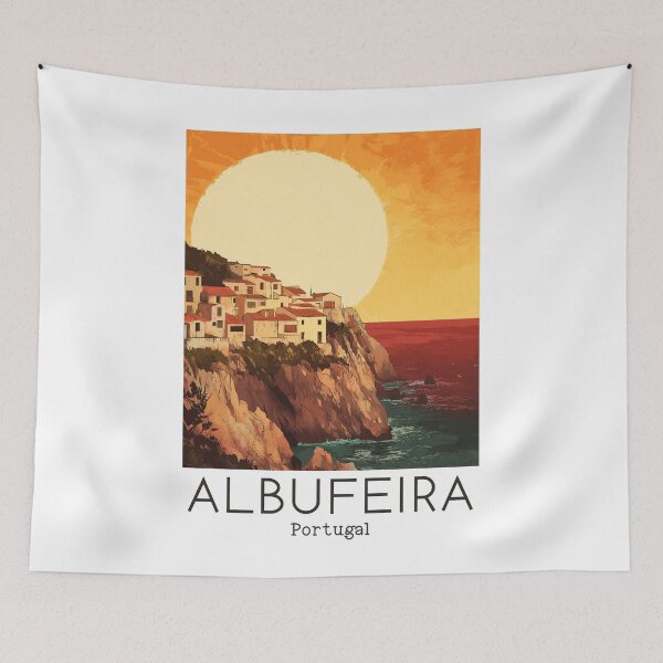 Item preview, A Vintage Travel Illustration of Albufeira - Portugal  designed and sold by GoodOldVintage.