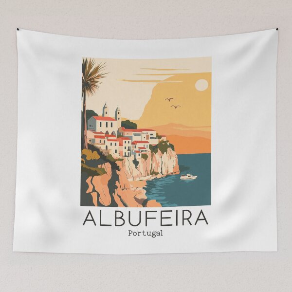 Item preview, A Vintage Travel Illustration of Albufeira - Portugal  designed and sold by GoodOldVintage.
