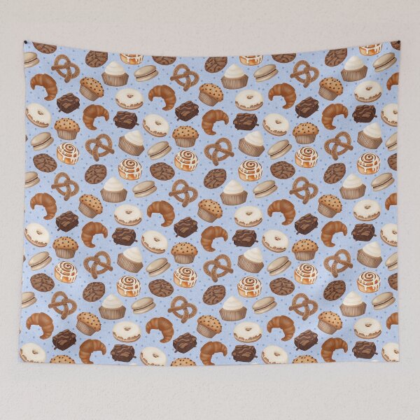 Item preview, Homemade Happiness Baking Pattern- Blue designed and sold by AnnikaisDrawing.
