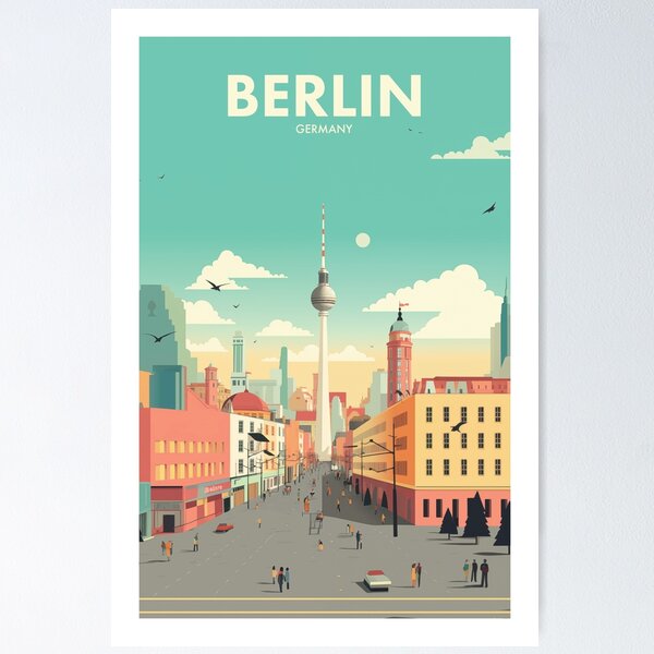 Berlin ベルリン ヴィンテージ特大ポスター 64cm×88cm 特注額付き Berlin ベルリン ヴィンテージ特大ポスター 64cm×88cm 特注額付き