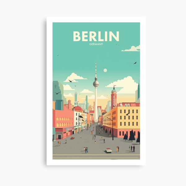 Berlin ベルリン ヴィンテージ特大ポスター 64cm×88cm 特注額付き Freedom Bell Berlin - Etsy