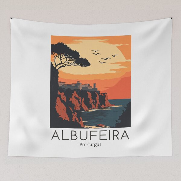 Item preview, A Vintage Travel Illustration of Albufeira - Portugal  designed and sold by GoodOldVintage.