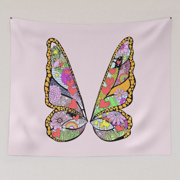 Item preview, LIGHT PINK Butterfly Mural Small Size" Tapestry bachelorette eras swift Nashville Etc designed and sold by taylorvinyls.