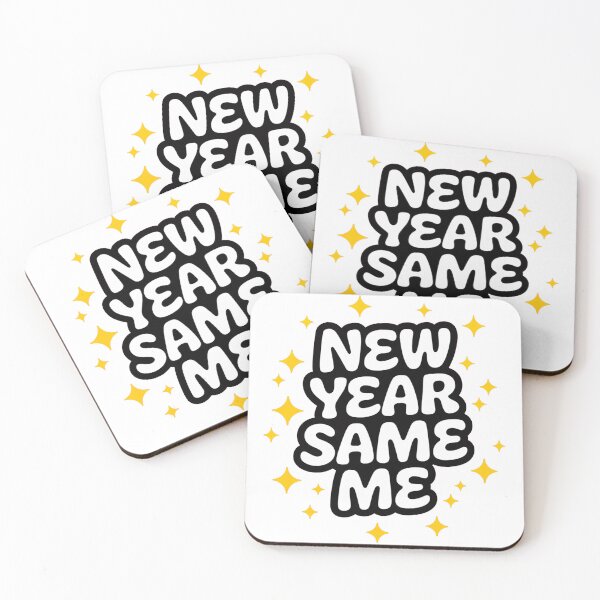 Item preview, New Year Same Me' Bold Typography with Sparkles Design designed and sold by MonkiFlipp.