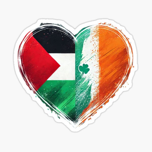 Item preview, Ireland Palestine Solidarity Flag Heart designed and sold by Urban-Celt.