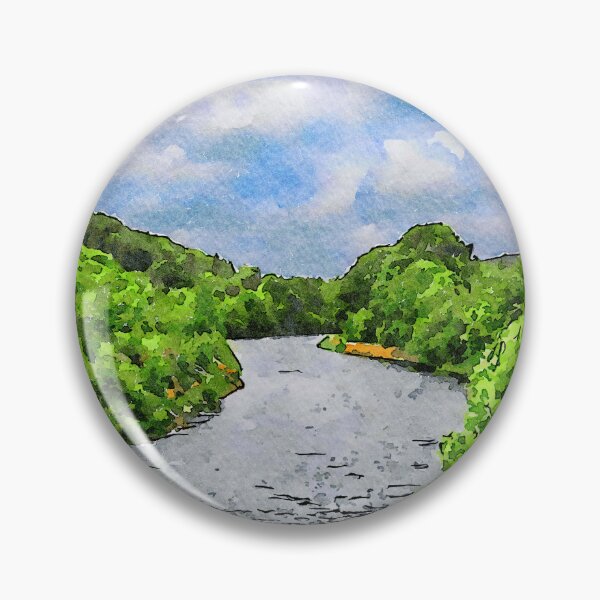Item preview, Serene watercolor landscape of a river in County Wicklow, Ireland designed and sold by GestaltImagery.