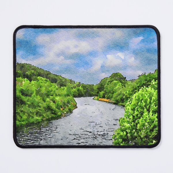 Item preview, Serene watercolor landscape of a river in County Wicklow, Ireland designed and sold by GestaltImagery.