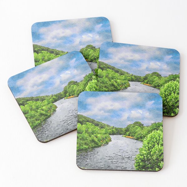 Item preview, Serene watercolor landscape of a river in County Wicklow, Ireland designed and sold by GestaltImagery.