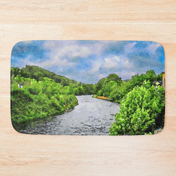 Item preview, Serene watercolor landscape of a river in County Wicklow, Ireland designed and sold by GestaltImagery.