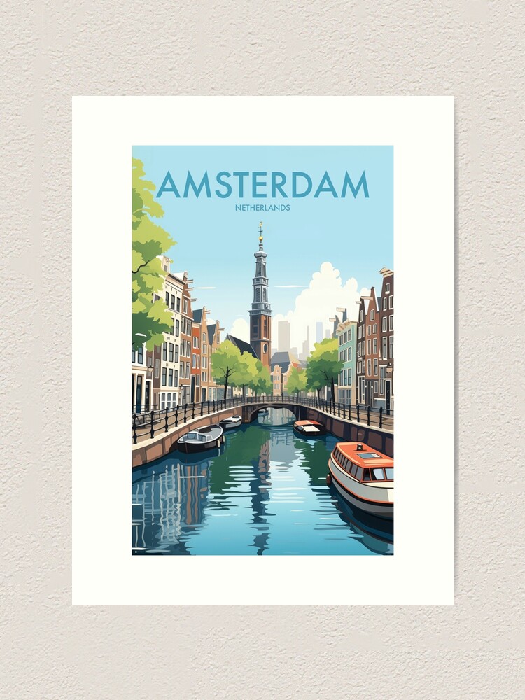 Aperçu 2 sur 3. Impression artistique avec l'œuvre AMSTERDAM créée et vendue par MarkedArtPrints.