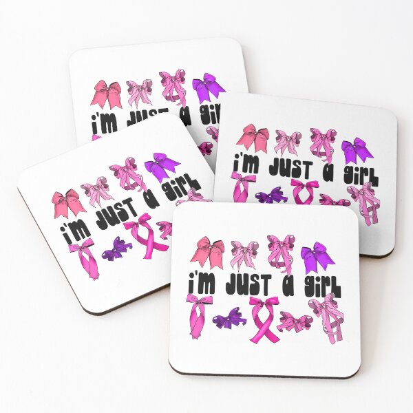 Item preview, im just a girl cute bows pink girly coquette quote designed and sold by mariahmoniquedesign.