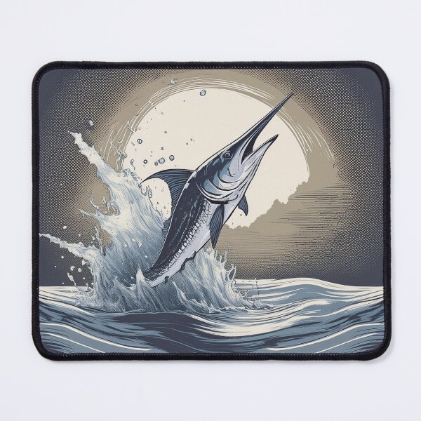 Item preview, Nautical Swordfish jumping out of water designed and sold by Boxing Kangaroo Retail Company.