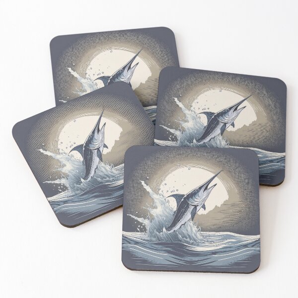 Item preview, Nautical Swordfish jumping out of water designed and sold by Boxing Kangaroo Retail Company.