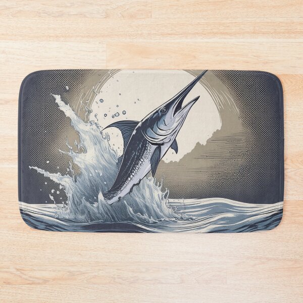Item preview, Nautical Swordfish jumping out of water designed and sold by Boxing Kangaroo Retail Company.