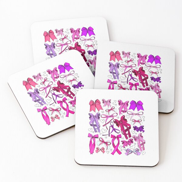 Item preview, cute girly bows pink purple hearts designed and sold by mariahmoniquedesign.