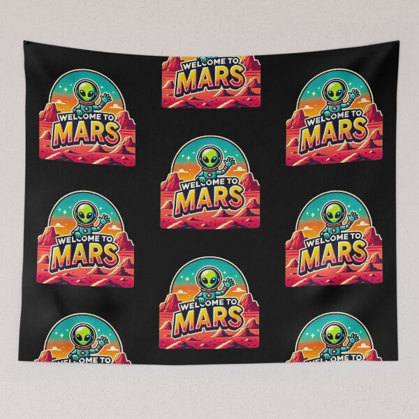 Item preview, Welcome to Mars Alien Sticker – Retro Sci-Fi Adventure! designed and sold by Psycho-Crazy.