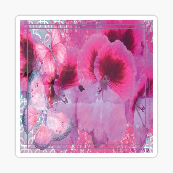 Pansies and butterflies Sticker
