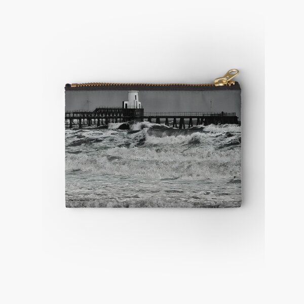 Item preview, Stormy Seas near the Wooden Pier - Monochrome designed and sold by Violaman.