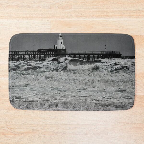 Item preview, Stormy Seas near the Wooden Pier - Monochrome designed and sold by Violaman.