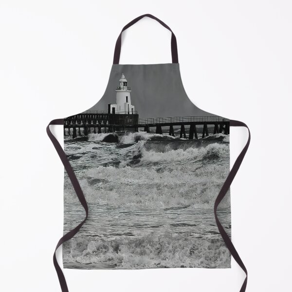 Item preview, Stormy Seas near the Wooden Pier - Monochrome designed and sold by Violaman.