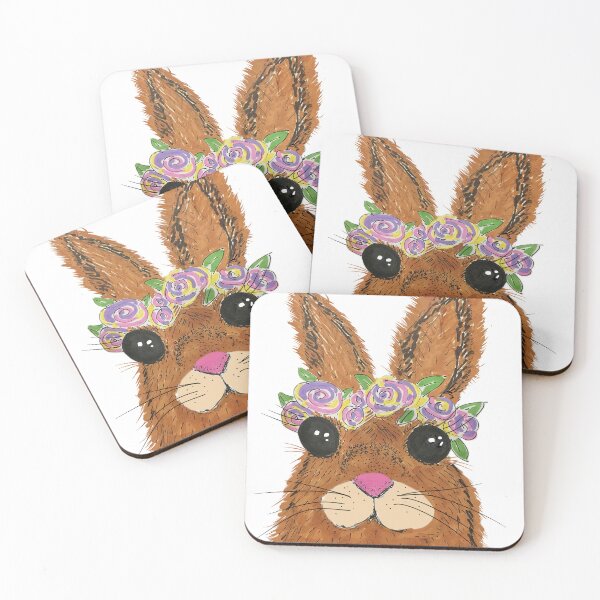 Item preview, Brown Cute Blissful Bunny Flower Headdress Kawaii designed and sold by Sunny Apocalypse .
