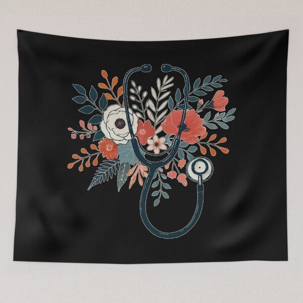 Item preview, Floral Stethoscope Retro designed and sold by TomFrontierArt.