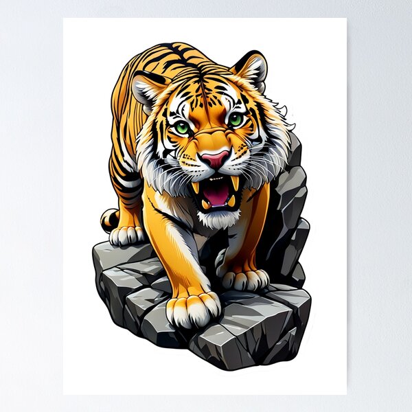 Item preview, Tiger On A Rock designed and sold by Bunmigraphics .