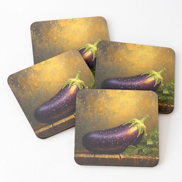 Item preview, Aubergine in Amber Glow - Rustic Eggplant designed and sold by north-sky.