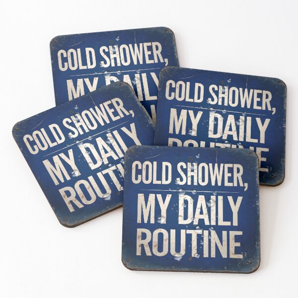 Item preview, Cold Shower My Daily Routine Vintage Sign Design, Ice Bath designed and sold by IceBathDESIGNS.